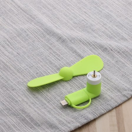 Bærbar USB-ventilator Mini mobiltelefonventilator Fleksibel aftagelig ventilator til Type-C/IOS mobil strøm USB-gadget (grøn)