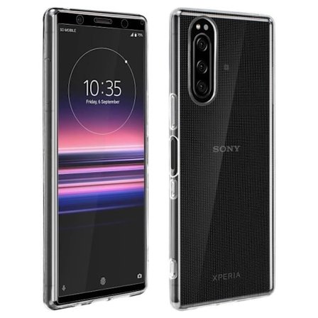 Skyddspaket - AVIZAR - Sony Xperia 5 - Silikon - Härdat Glas 9H - Svart