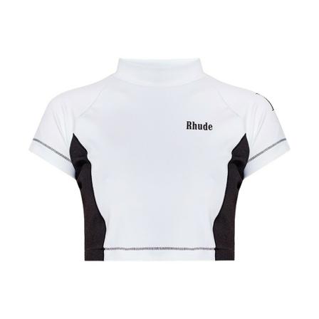Rhude Cropped top with logo , Wit , Dames , Maat: S