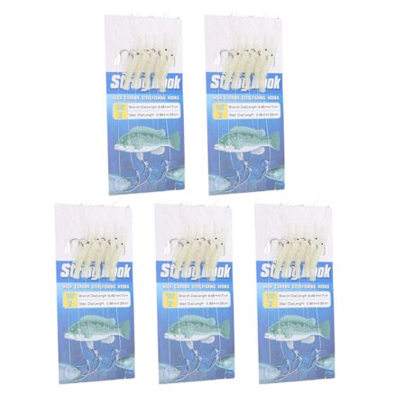 5-pakning lysende fiskereker med kroker Karbonstålagns ferskvann saltvann type 2