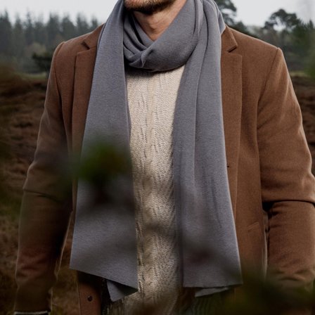Hiems | Bufanda de algodón reciclado gris para hombres - Bufandas de invierno