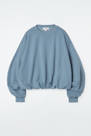 COS Women's Bubble-Hem Sweatshirt in Blue