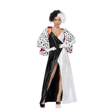 Flickor Svart Vit Klänning Rollspel Halloween Kostym