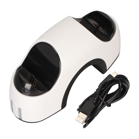 Laddningsstation för PS5 Dual-kontroll med snabbladdning, AC-adapter 5V 0.8A, dubbla laddningsställ med LED-indikator