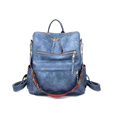 Læderrygsæk til kvinder, skoletasker med høj kapacitet, rejserygsække til kvinder