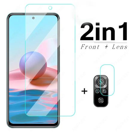 2-PACK Redmi Note 10S Sk rmskydd + Kameralinsskydd HD 0,3mm Transparent/Genomskinlig