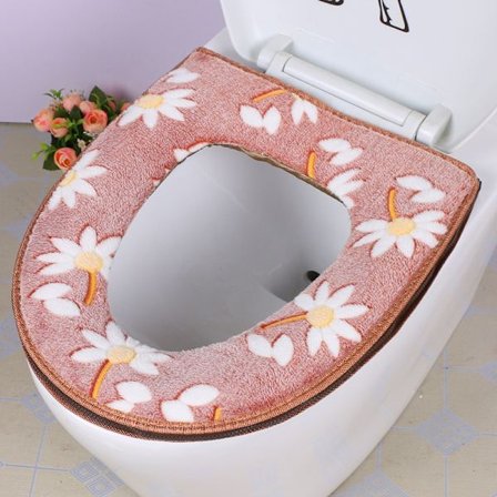 1 Styk (Brun) Premium Toiletbræt Pude med Velcro Blød