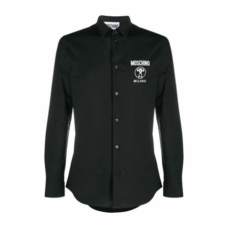 Moschino, Shirt Zwart, Heren, Maat:M,Cotton,print