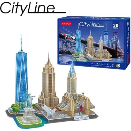 3D New York Puslespil - City Line - Rejser og kort - 123