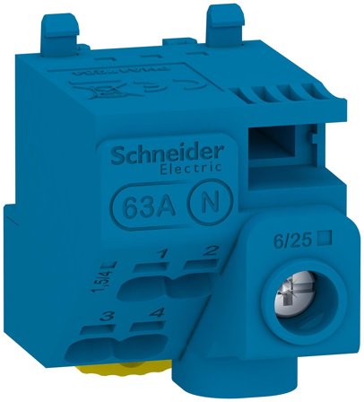 Schneider Electric Resi9 CX LGYT1N05 Nollplint 440 V 5 anslutningar, Elfördelning & strömförsörjning