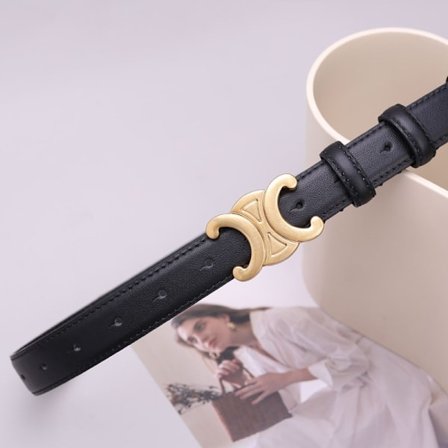 Arc de Triomphe belte for kvinner, jeansbelte, dobbeltsidig lær, tynn belte for å dekorere dresser (2,4 cm bred)