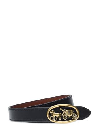 20Mm Horse And Carriage Medallion Reversible Belt Belte Svart Coach*Betinget Tilbud