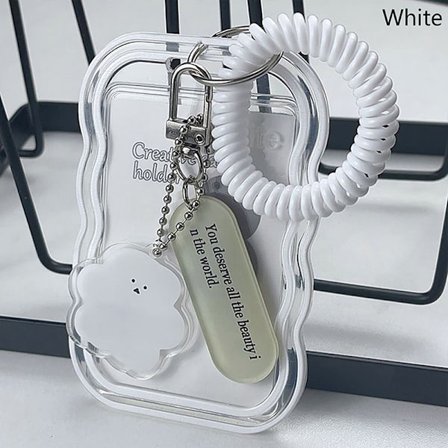 Genomskinlig busskorthållare nyckelring prydnader cover - on stock