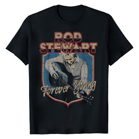Rod Stewart Unisex Vuxen Forever Crest Bomull T-shirt L Svart