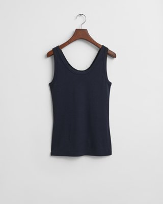 GANT - Ribbestrikket singlet til dame evening blue