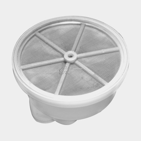 Sierra Bränslefilter i vit plast med finmaskigt nät för båtmotorer och effektiv filtrering av bränslesystemet