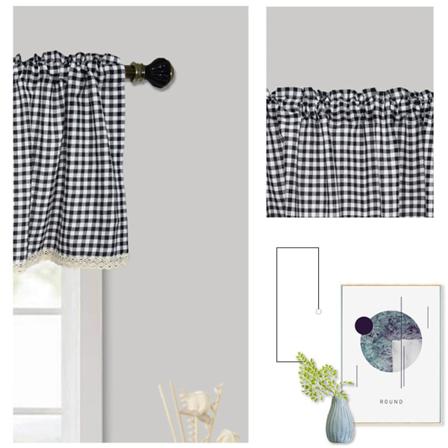 Korta Gardinpaneler Som Delar Köksgardiner Black 74*91cm