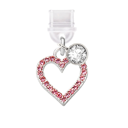 3 stk Type-C Opladningsport Støvprop Krystal Kærlighedshjerte Mobiltelefon Charm til Samsung/OnePlus/Xiaomi/oppo Android Telefon iPhone 15/16 (Pink)