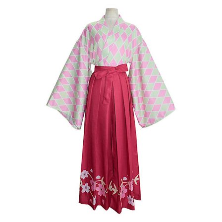 Kanroji Mitsuri Cos Anime Demon Slayer -asu Kanroji Mitsuri Kimono peruukilla Halloween