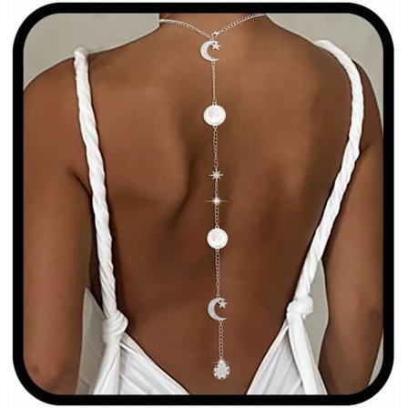 Rhinestone Halskæde til Ryggen Guldmønt Baggrund Halskæde til Rygløs Kjole Brude Bryllup Kropssmykker til Kvinder