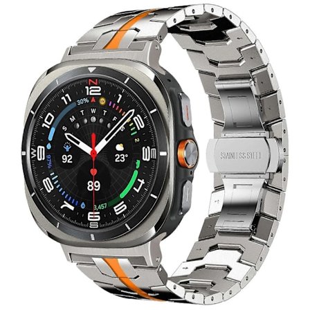 For Samsung Galaxy Watch Ultra 47mm Sommerfuglspenne Titanlegering Klokkereim - Svart (FMY)