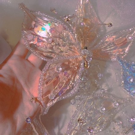 Fairy Ear Headwear Crystal Hårnål ROSA