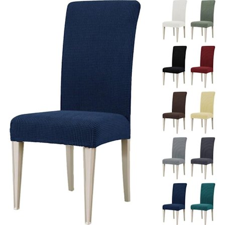 Stolebetræk, strækbart spisebordsstolebetræk, universelt stolebetræk, vaskbare stolebetræk, blå (4 stk.)