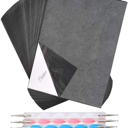 100 ark karbonpapir, A4 grafitpapir overføringspapir, karbonpapir KLB