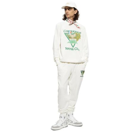 Casablanca, Sweatshirt with logo Beige, Heren, Maat:M