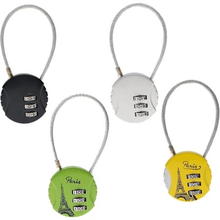 Zinklegering Anti-tyveri Kabel Tre-cifret Kombinationslås Sikkerhedskabel Hænglås