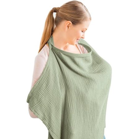ING Ammeklæde - Bomuld til baby amning - Ammeovertræk - 75*95 cm (lysegrøn)