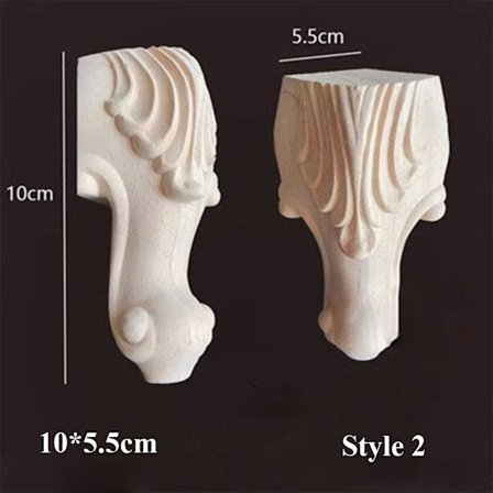 Vintage treutskårne møbler fotben 10X5.5CMSTYLE 2 STIL 2