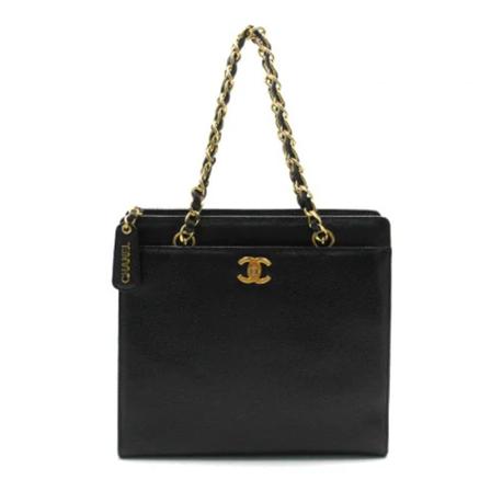 Chanel Vintage Pre-owned Læder totes Sort, Dame Vintage Tasker, Størrelse: ONE Size
