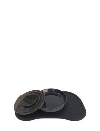Twistshake Click Mat + Plate 6+M Black Home Meal Time Plates & Bowls Plates Musta Twistshake