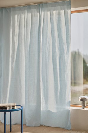 Jotex - Gardin Linmiks 1-lengde Ekstra Bred Lys blå - LINA - Kjøp Lingardiner hos Jotex