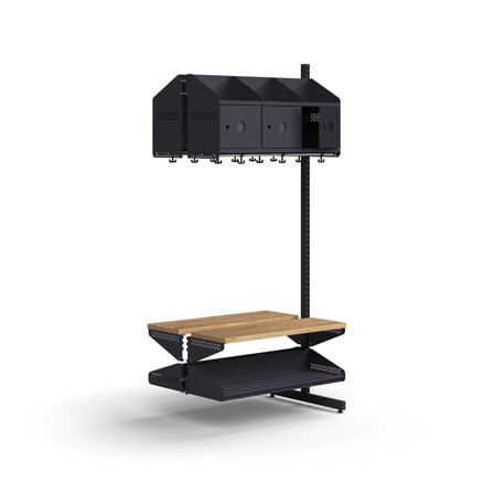 Garderobenschrank ENTRY, Anbaumodul, bodenstehend,1800 x 900 x 600 mm, anthrazit