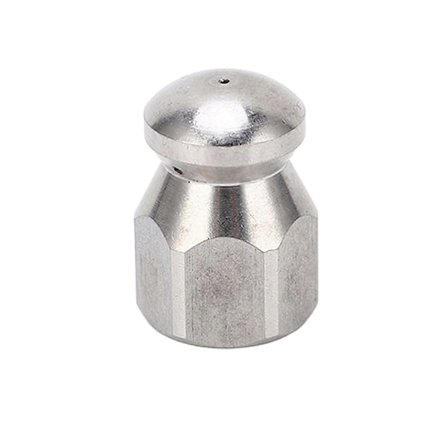 5000PSI Högtryckstvättmunstycke Rörrensning Munstycke Rostfritt Stål Jetter Munstycke Runt Huvud Fram 1 Bak 3 Hål G1/4in