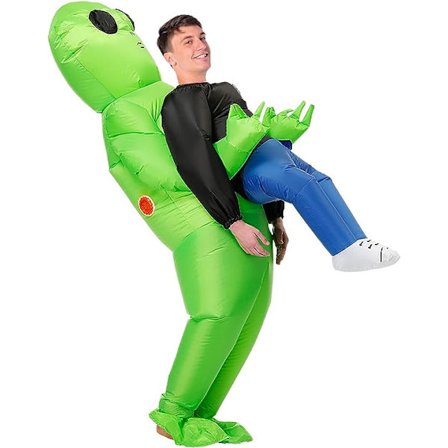 Oppustelig dinosaur alien kostume (voksenversion), alien fancy dress voksen mænd sjov
