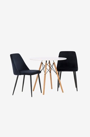 Venture Home - Spisegruppe Danburi med 2 stk stoler Night - Hvit - Spisegrupper - Fra Homeroom