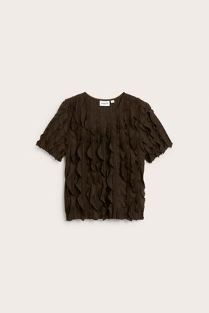 Kappahl | Topp med volanger | Mørkebrun