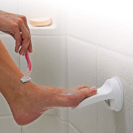 Safe-er-grip Fodstøtte, vægmonteret fodstøtte til brusebad til barbering af ben - arbejdsbesparende til badeværelset