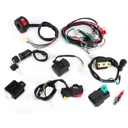 Komplett Ledningsnet Kit til 50cc 70cc 110cc 125cc ATV Quad Bike Dirt Pit Bikes Ledningsnet Kit Relæ Solenoid Tændspolen Retter Ledningsnet