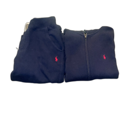 Ralph Lauren barn zip up hoodie + sweatpants set navy blå S 146/152