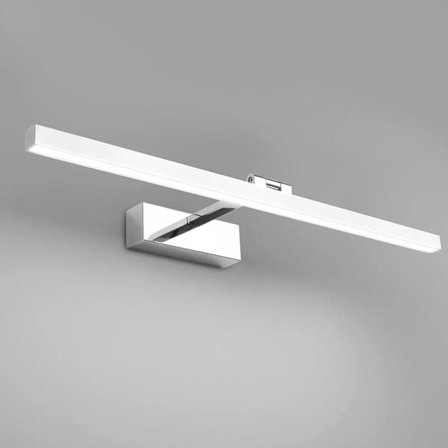 LED Badeværelsesspejl Lys 60cm, 14W, IP44 Vandtæt Badeværelsesvæglampe 180° Roterbar, Kold Hvid-Sølv-Badeværelseslys