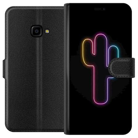 Kompatibelt Lommeboketui til Samsung Samsung Galaxy Xcover 4 Neonillustrasjon av kaktus i rosa og blått lys mot mørk bakgrunn