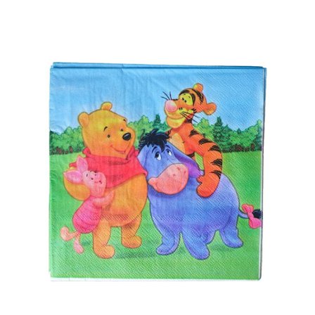 20 stk. Peter Plys Servietter Festartikler Fødselsdagsdekorationer