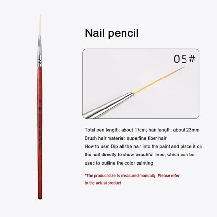 1 st Set med Franska Randiga Nagelkonst Liner Penslar 3d Spetsar Linjer Ränder DIY Rita Penna