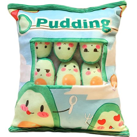 En Påse Avocado Snacks Kudde Kreativ Plysch Avocado Ländryggsstöd