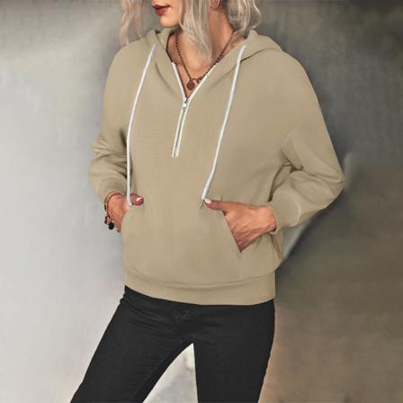 Enfärgade Sweatshirts För Kvinnor Med V-ringad Tröja