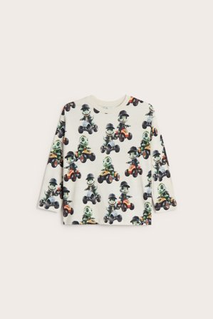 Kappahl | Kuviollinen pitkähihainen t-paita | Vaaleanbeige